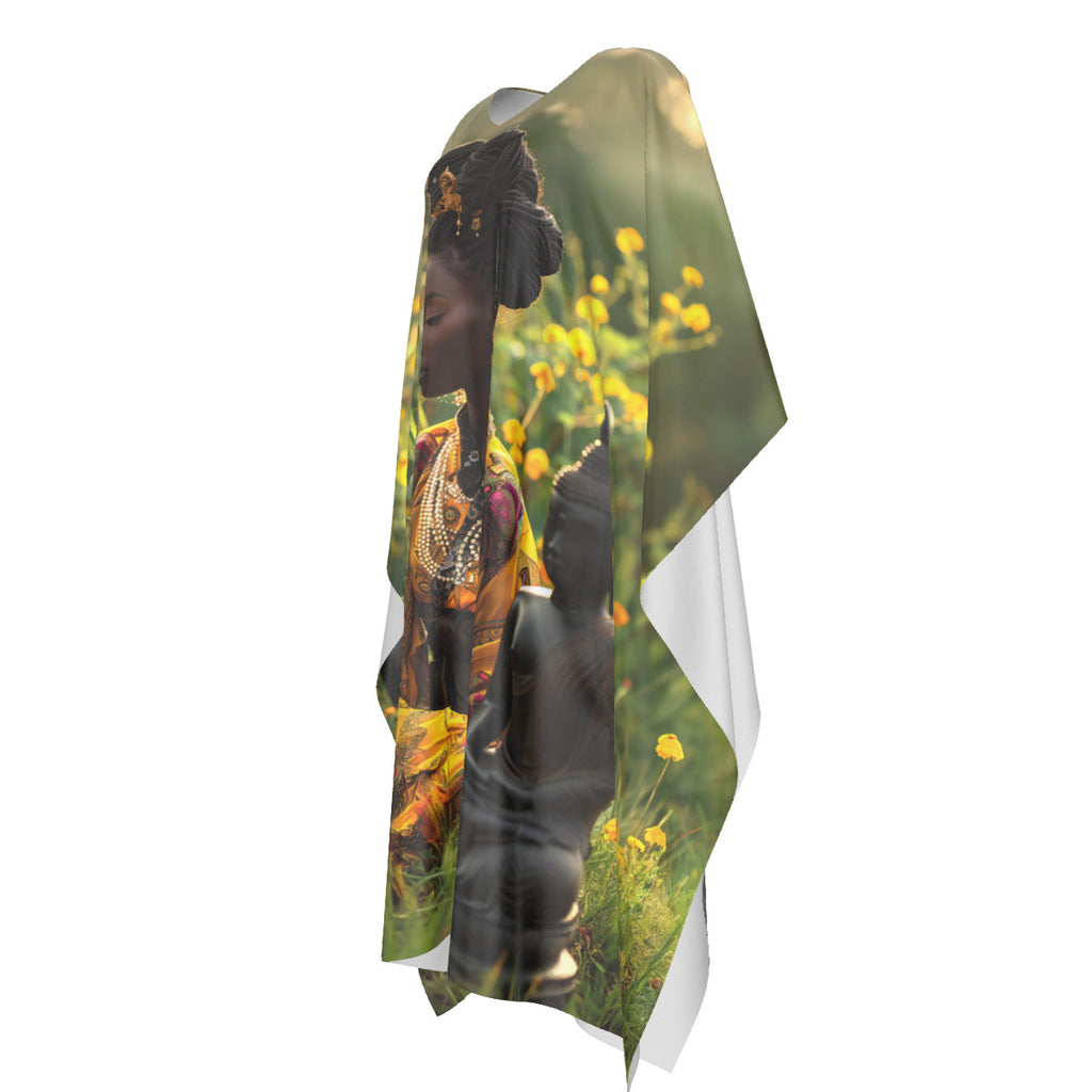 Budha field, golden chrysanthemum kaftan