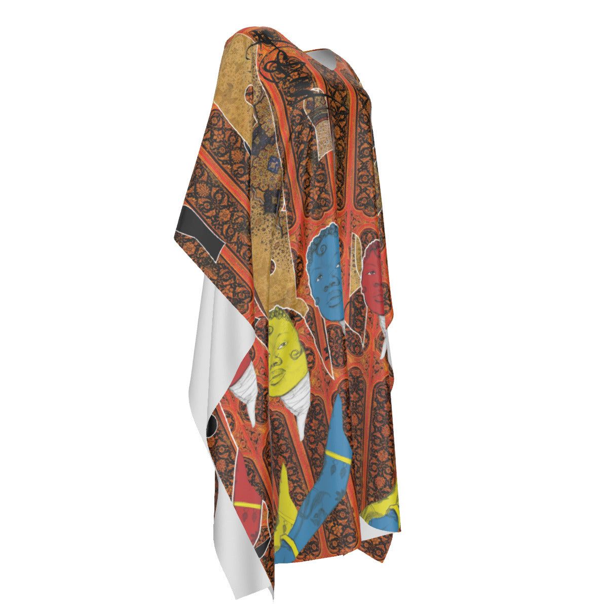 3 akht faux Silk Caftan Robe