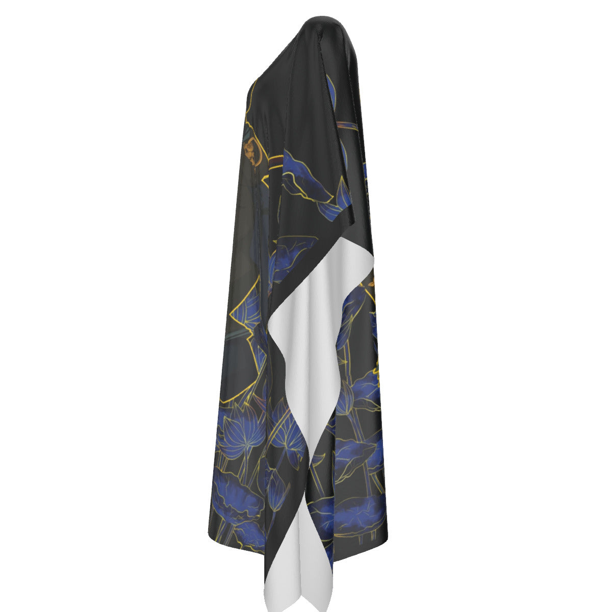 She and her sword, among the lotus Caftan Robe