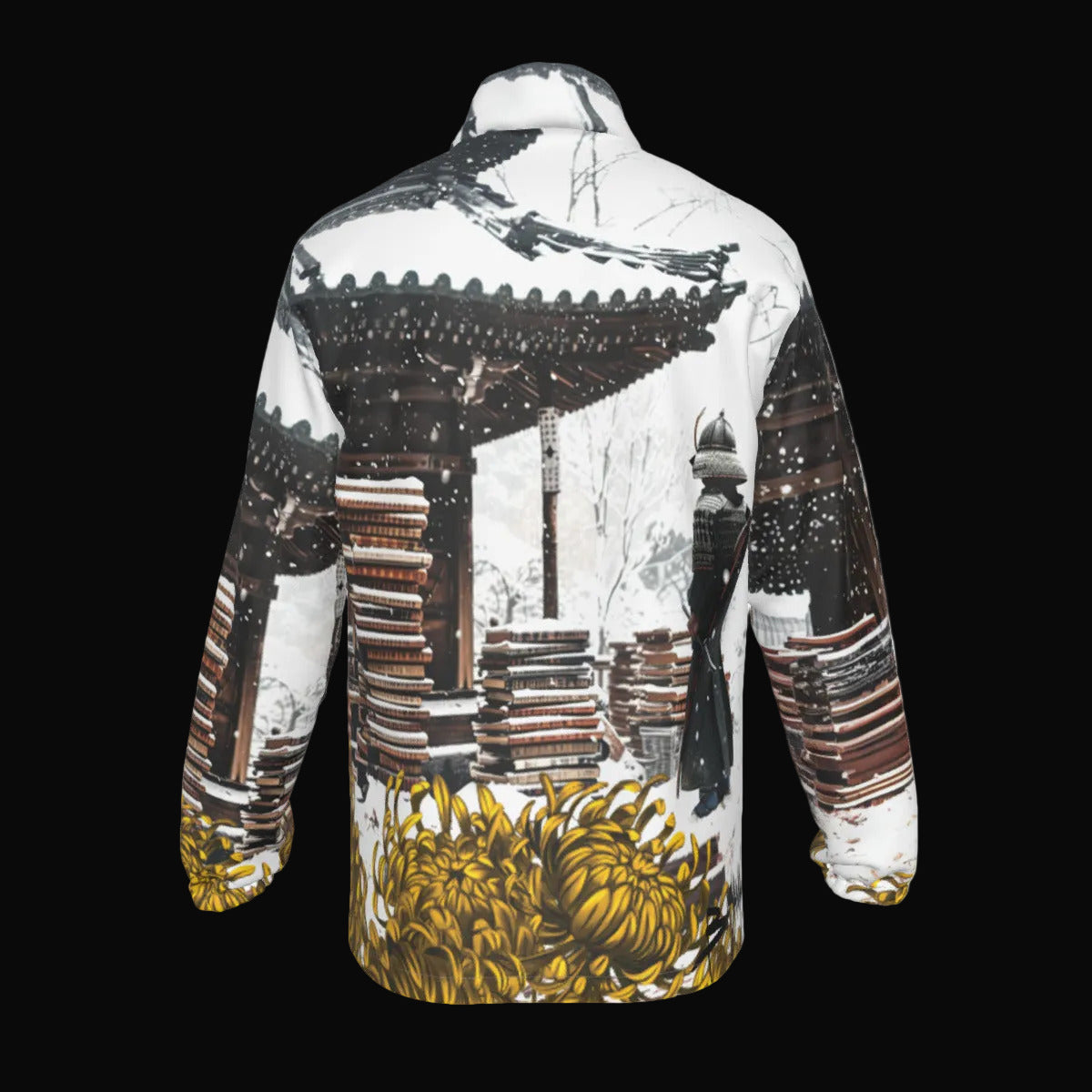 Samurai and book stacks Chysanthymum Jacket