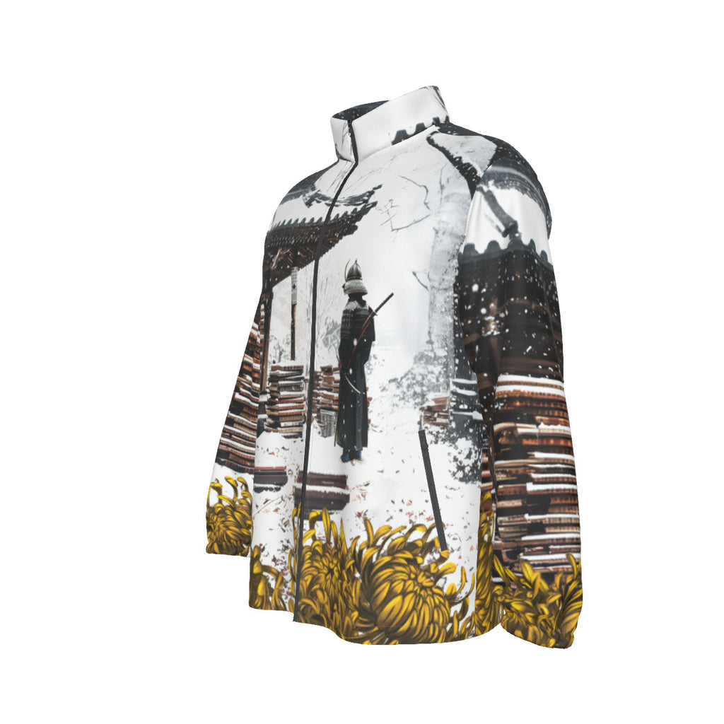 Samurai and book stacks Chysanthymum Jacket