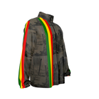 Red, Gold and Green, Mountian Windbreaker Zip-up Jacket